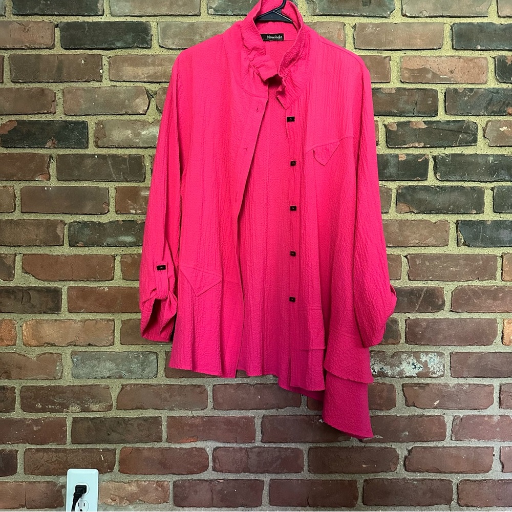 Connie's Moonlight Pink Artful Buttons Jacket -42 Chest -29” Long